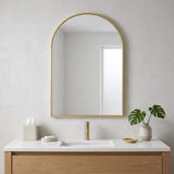 38" Gold Aluminum Arch Framed Anti Fog Accent Mirror - HomeRoots - Flyclothing LLC