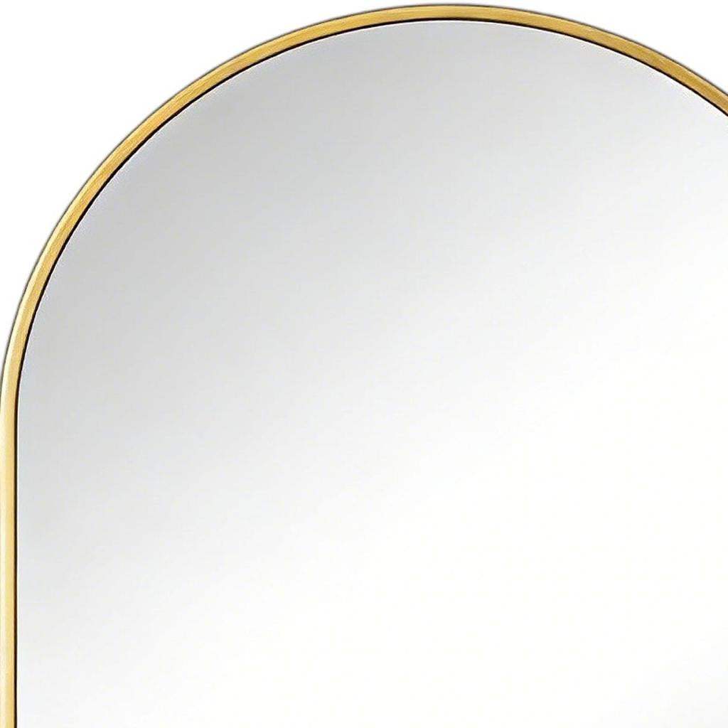 38" Gold Aluminum Arch Framed Anti Fog Accent Mirror - HomeRoots - Flyclothing LLC