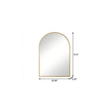 38" Gold Aluminum Arch Framed Anti Fog Accent Mirror - HomeRoots - Flyclothing LLC