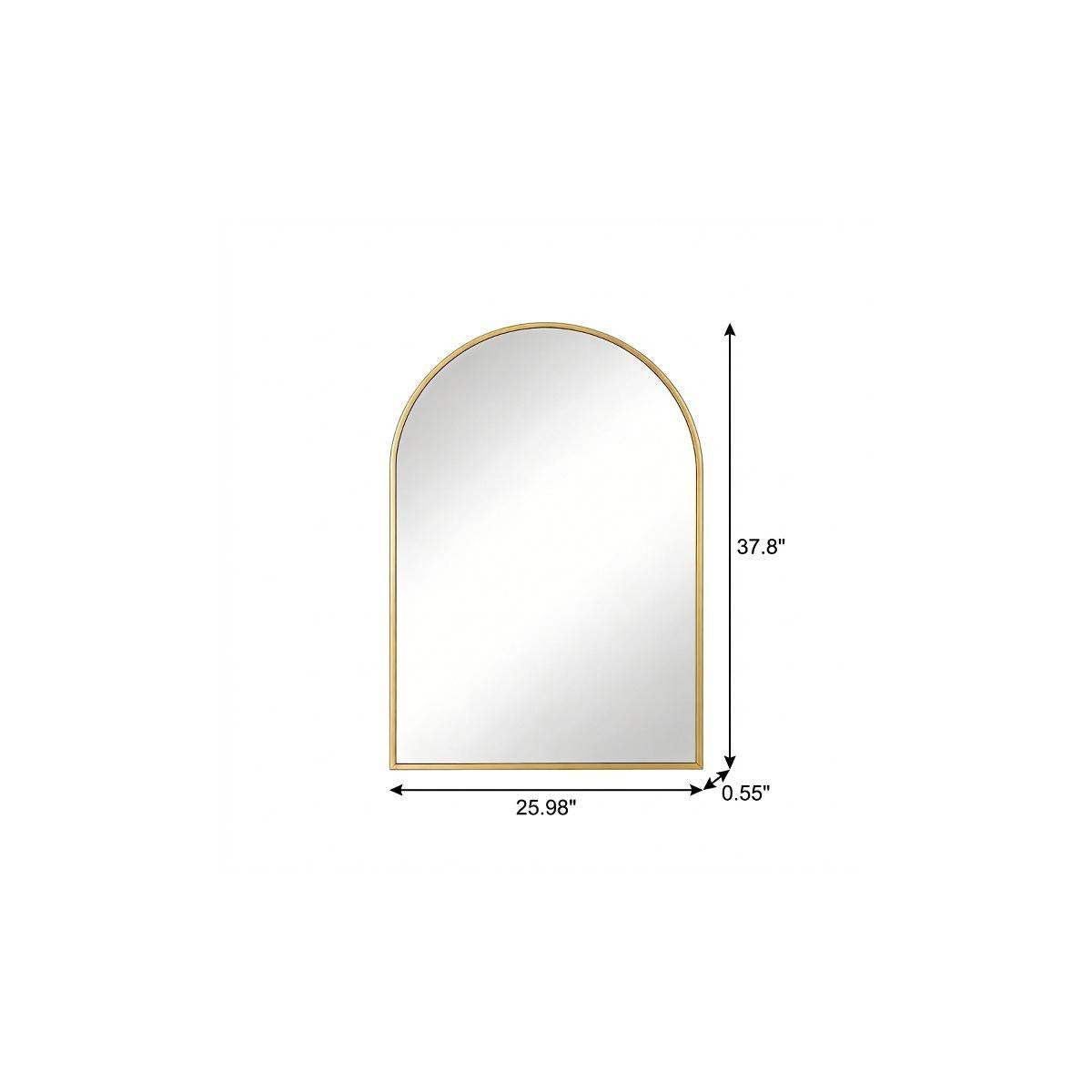 38" Gold Aluminum Arch Framed Anti Fog Accent Mirror - HomeRoots - Flyclothing LLC