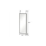 47" Black Aluminum Over the Door Framed Accent Mirror - HomeRoots - Flyclothing LLC