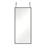 47" Black Aluminum Over the Door Framed Accent Mirror - HomeRoots - Flyclothing LLC