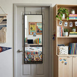 47" Black Aluminum Over the Door Framed Accent Mirror - HomeRoots - Flyclothing LLC