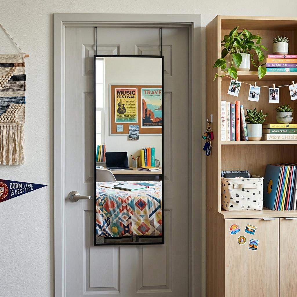47" Black Aluminum Over the Door Framed Accent Mirror - HomeRoots - Flyclothing LLC