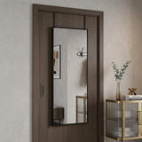 47" Black Aluminum Over the Door Framed Accent Mirror - HomeRoots - Flyclothing LLC