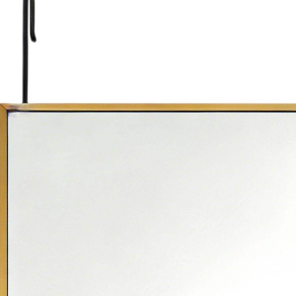 47" Gold Aluminum Over the Door Framed Accent Mirror - HomeRoots - Flyclothing LLC