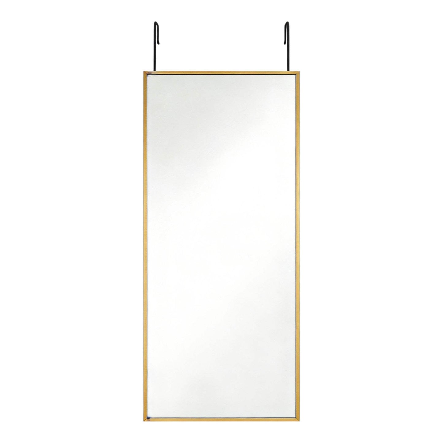 47" Gold Aluminum Over the Door Framed Accent Mirror - HomeRoots - Flyclothing LLC