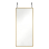 47" Gold Aluminum Over the Door Framed Accent Mirror - HomeRoots - Flyclothing LLC