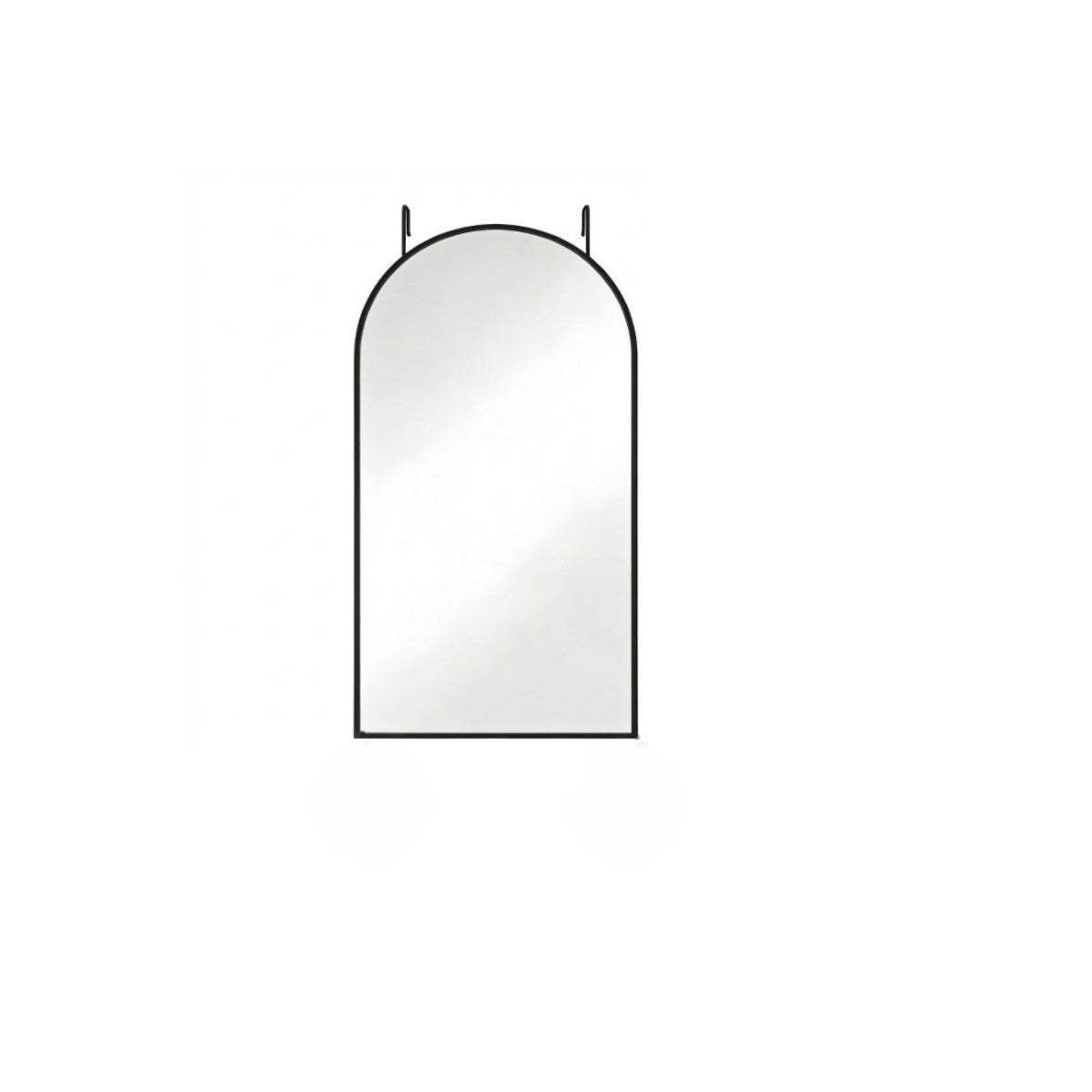 47" Black Aluminum Arch Over the Door Framed Accent Mirror - HomeRoots - Flyclothing LLC