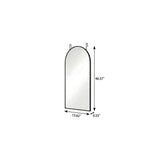 47" Black Aluminum Arch Over the Door Framed Accent Mirror - HomeRoots - Flyclothing LLC