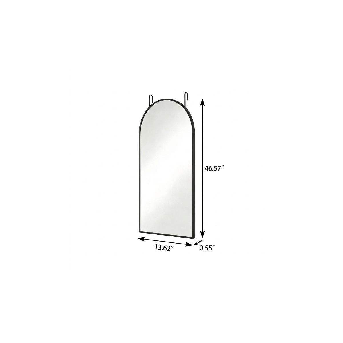 47" Black Aluminum Arch Over the Door Framed Accent Mirror - HomeRoots - Flyclothing LLC