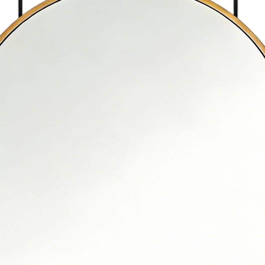 47" Gold Aluminum Arch Over the Door Framed Accent Mirror - HomeRoots - Flyclothing LLC