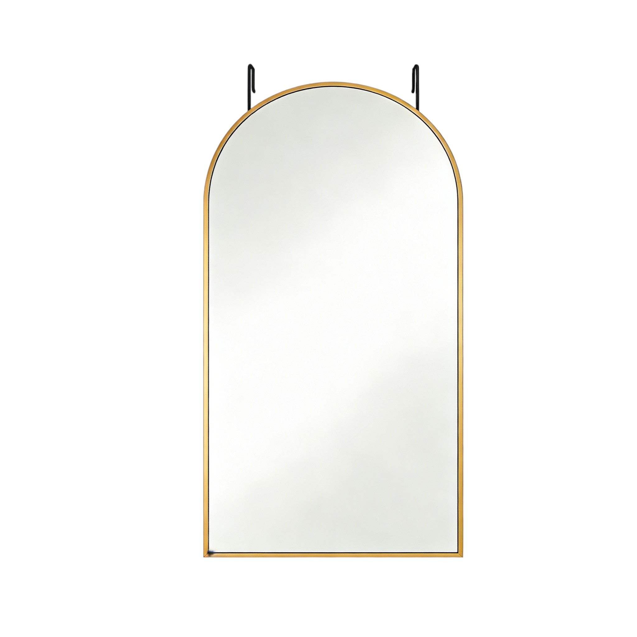 47" Gold Aluminum Arch Over the Door Framed Accent Mirror - HomeRoots - Flyclothing LLC
