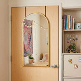 47" Gold Aluminum Arch Over the Door Framed Accent Mirror - HomeRoots - Flyclothing LLC