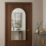 47" Gold Aluminum Arch Over the Door Framed Accent Mirror - HomeRoots - Flyclothing LLC