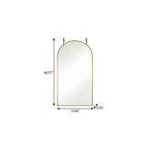 47" Gold Aluminum Arch Over the Door Framed Accent Mirror - HomeRoots - Flyclothing LLC