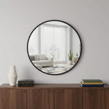 20" Black Aluminum Round Framed Accent Mirror - HomeRoots - Flyclothing LLC
