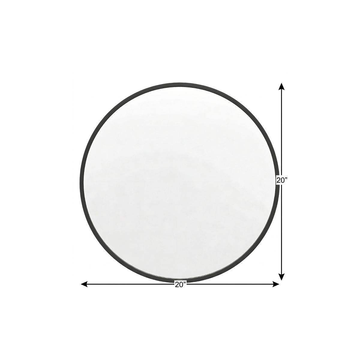 20" Black Aluminum Round Framed Accent Mirror - HomeRoots - Flyclothing LLC