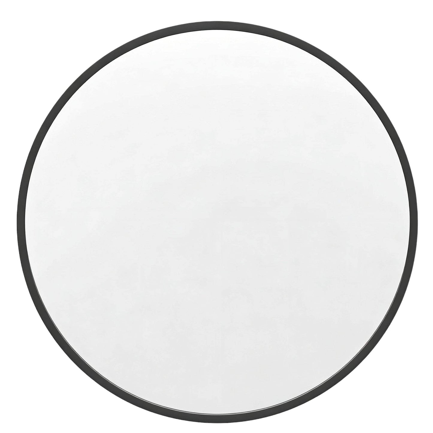 24" Black Aluminum Round Framed Accent Mirror - HomeRoots - Flyclothing LLC