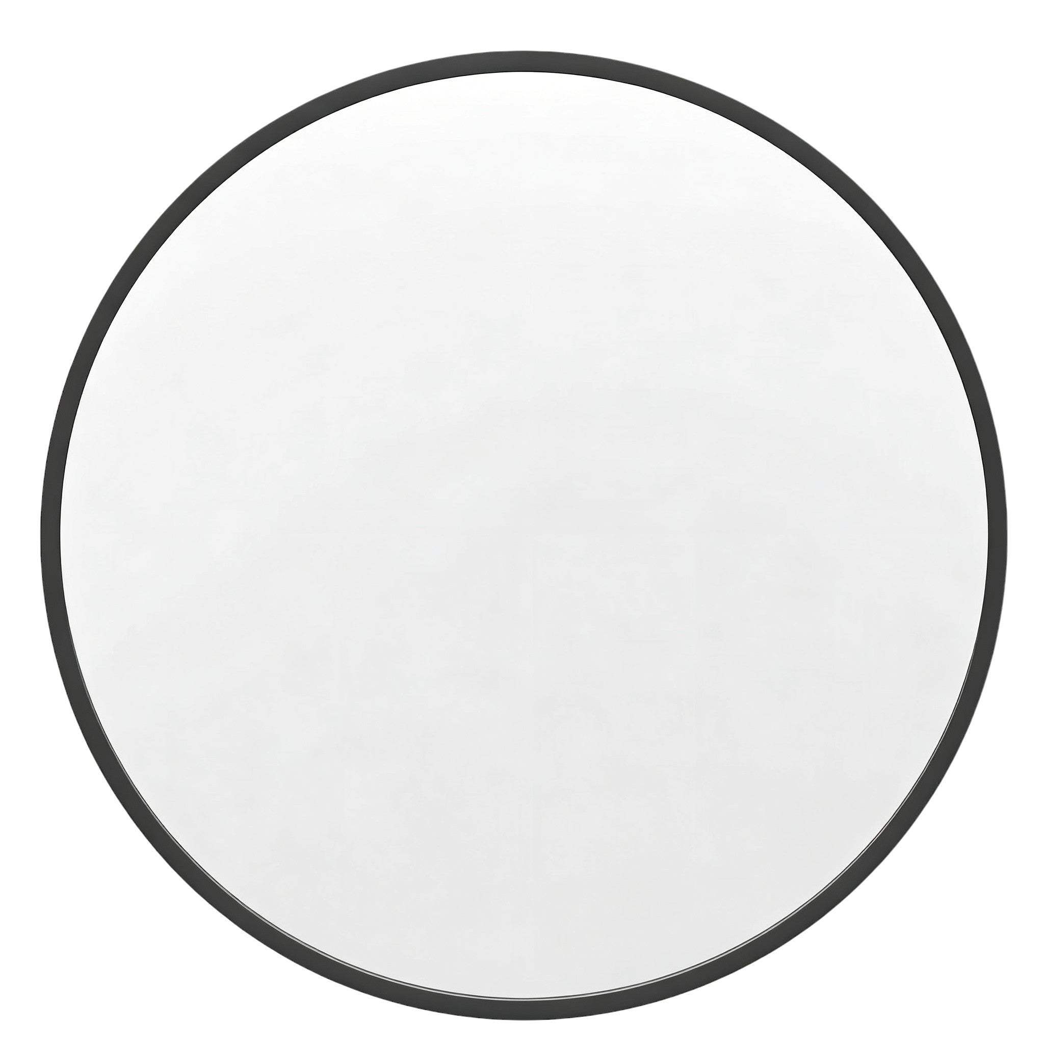 24" Black Aluminum Round Framed Accent Mirror - HomeRoots - Flyclothing LLC
