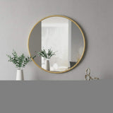 20" Gold Aluminum Round Framed Accent Mirror - HomeRoots - Flyclothing LLC