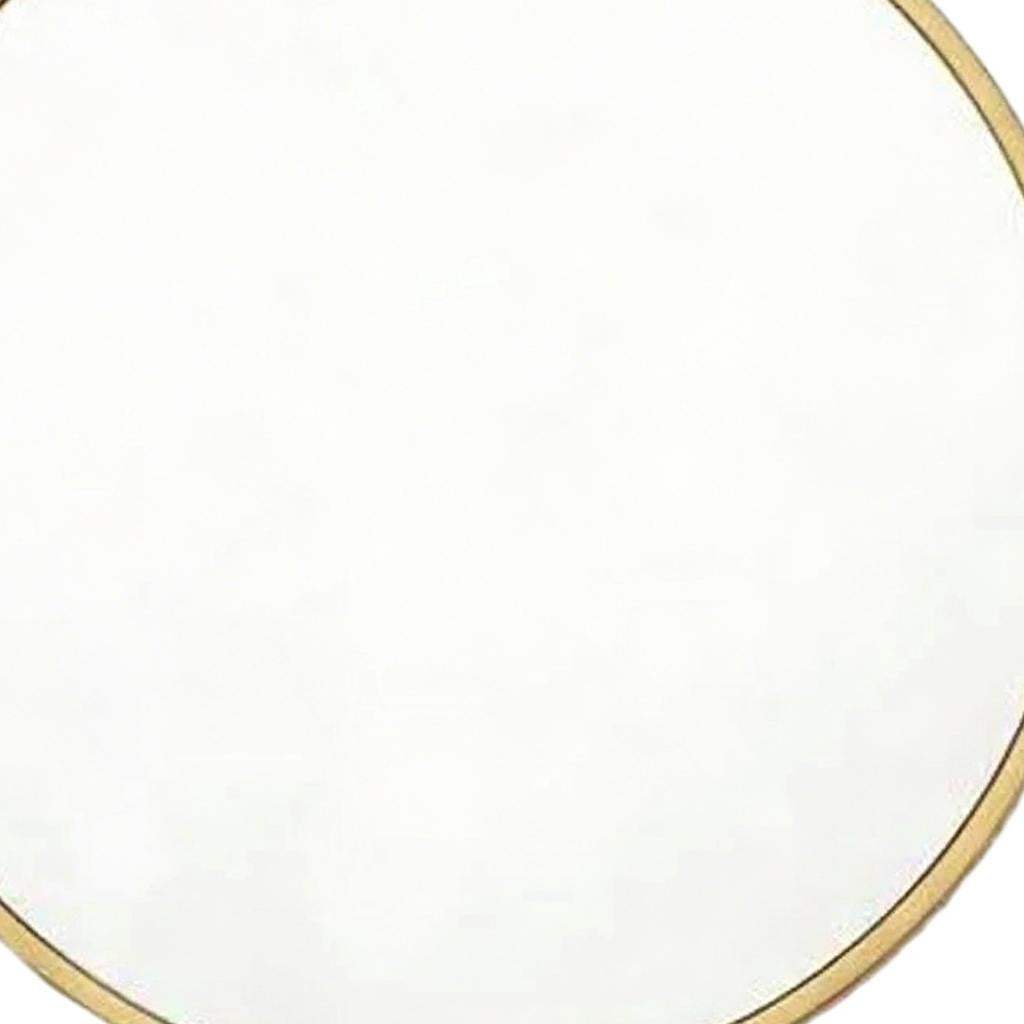 20" Gold Aluminum Round Framed Accent Mirror - HomeRoots - Flyclothing LLC