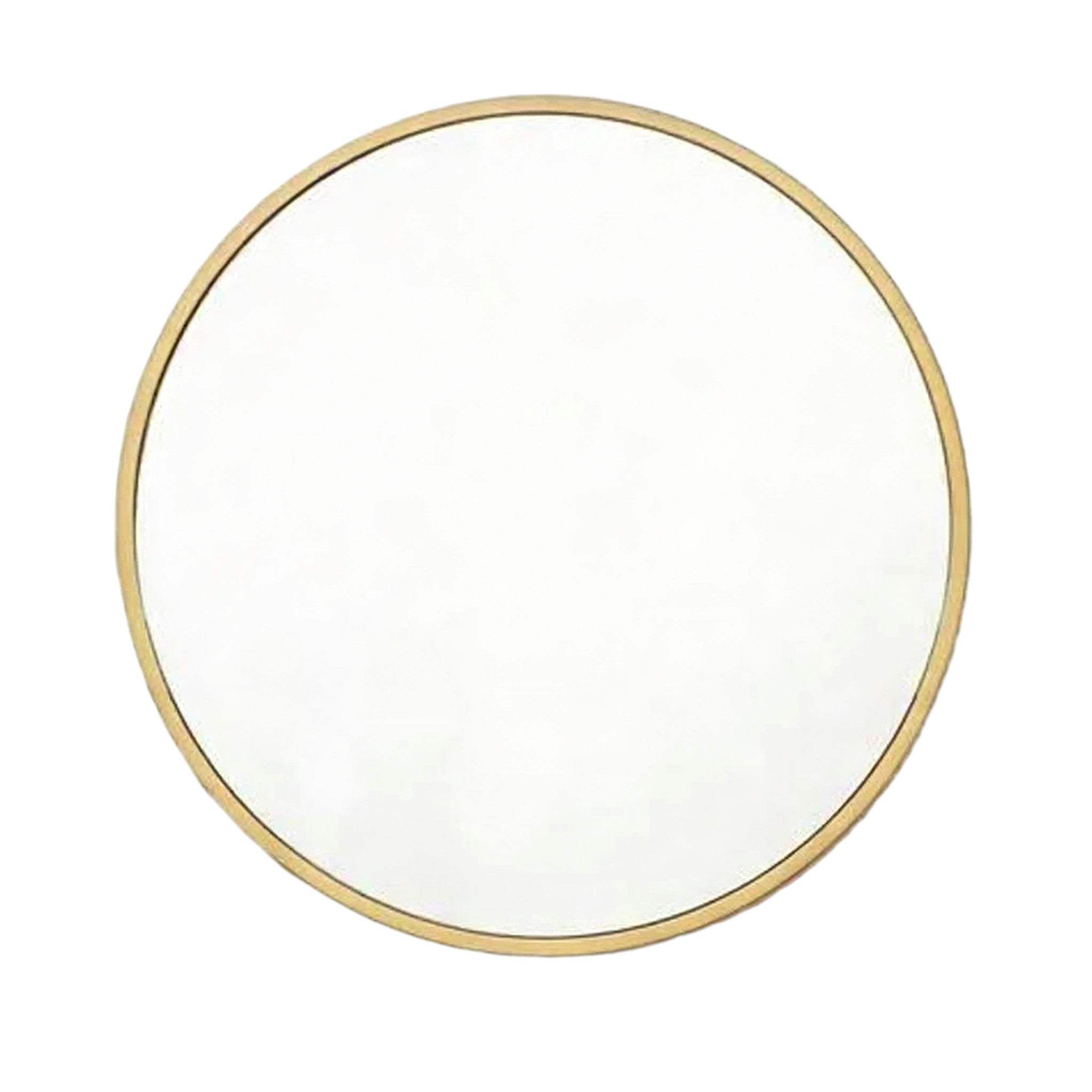 20" Gold Aluminum Round Framed Accent Mirror - HomeRoots - Flyclothing LLC