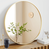 24" Gold Aluminum Round Framed Accent Mirror - HomeRoots - Flyclothing LLC