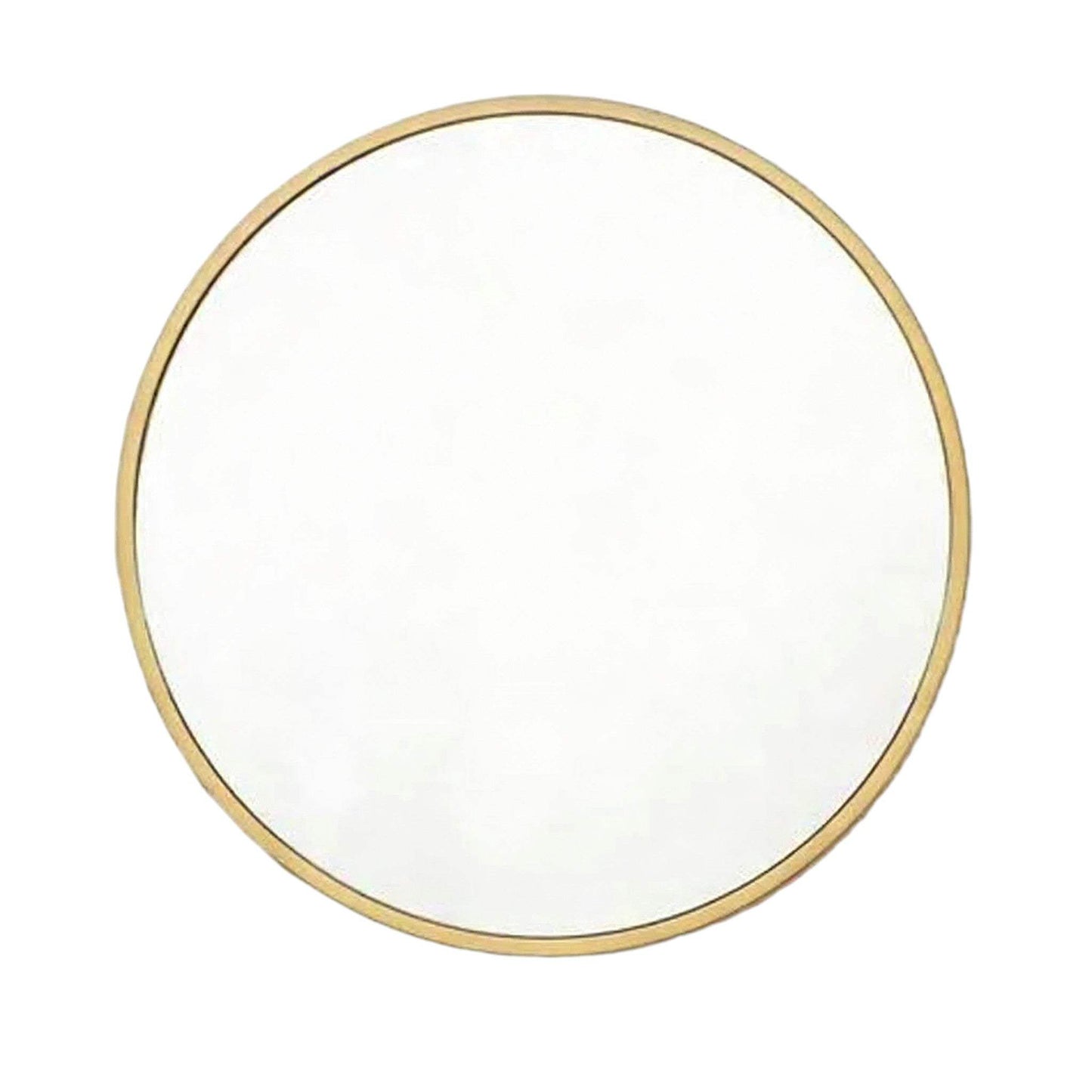 24" Gold Aluminum Round Framed Accent Mirror - HomeRoots - Flyclothing LLC