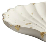 4" White And Gold Resin Handmade Seashell Trinket Tray - Homeroots - Flyclothing LLC