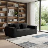 76" Black Corduroy Sofa With Toss Pillows - HomeRoots - Flyclothing LLC