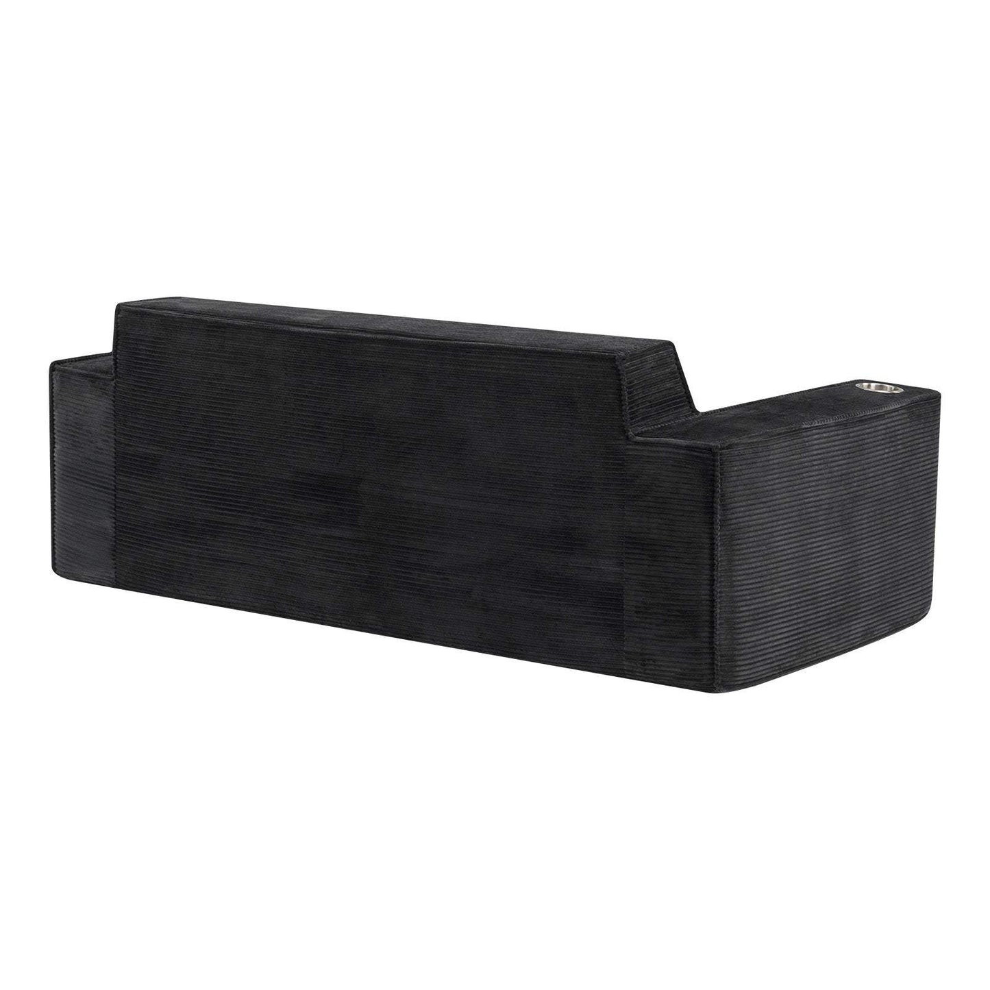 76" Black Corduroy Sofa With Toss Pillows - HomeRoots - Flyclothing LLC