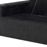 76" Black Corduroy Sofa With Toss Pillows - HomeRoots - Flyclothing LLC