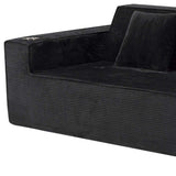 76" Black Corduroy Sofa With Toss Pillows - HomeRoots - Flyclothing LLC