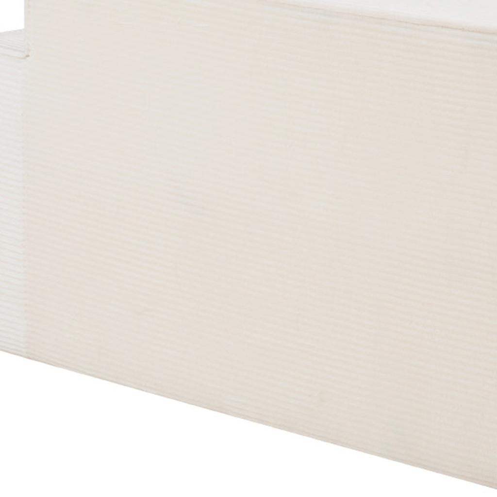 76" White Corduroy Sofa With Toss Pillows - HomeRoots - Flyclothing LLC