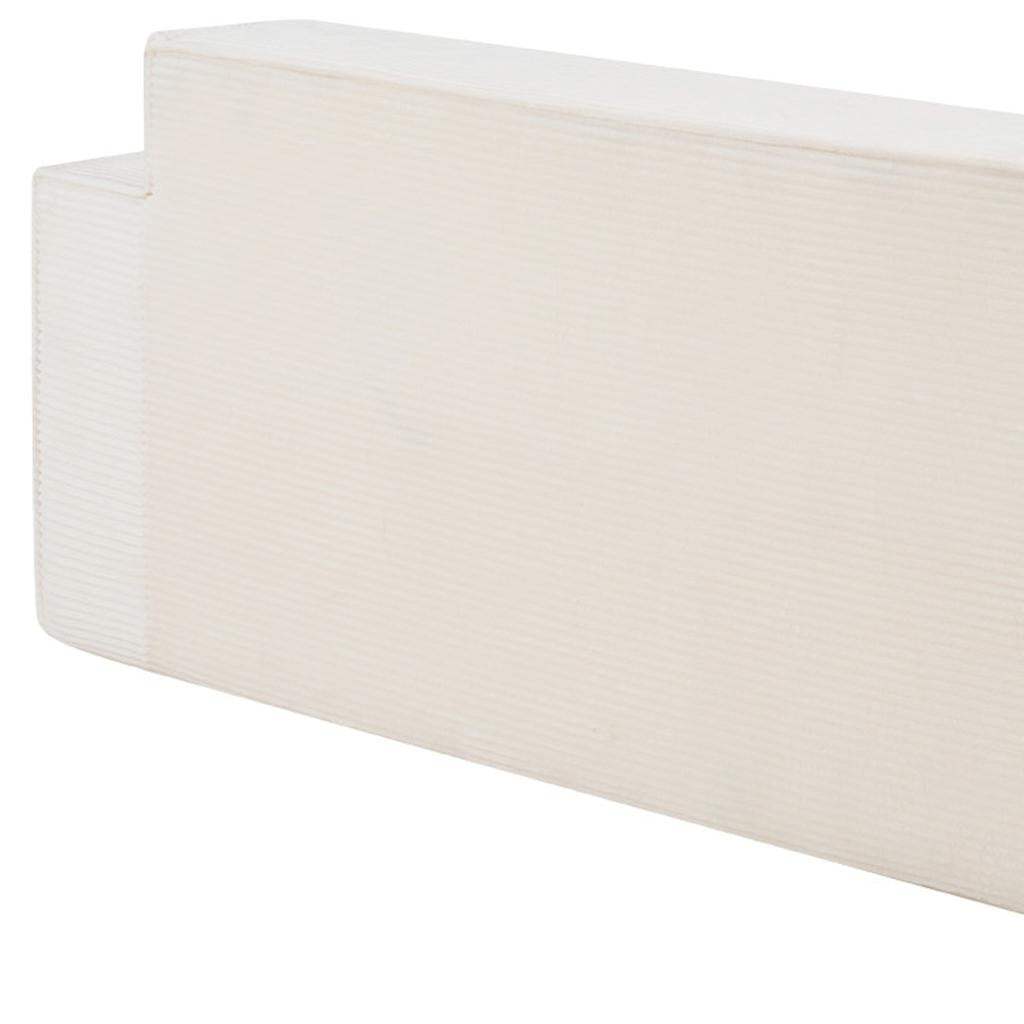 76" White Corduroy Sofa With Toss Pillows - HomeRoots - Flyclothing LLC