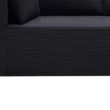 105" Black Corduroy Modular Right Rounded Chaise Style Sofa With Toss Pillows - HomeRoots - Flyclothing LLC