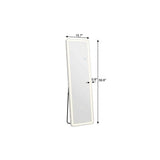 60" Silver Lighted Freestanding And Wall Mounted Framed Full Length Mirror - HomeRoots - Flyclothing LLC