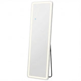 60" Silver Lighted Freestanding And Wall Mounted Framed Full Length Mirror - HomeRoots - Flyclothing LLC