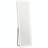 64" Silver Lighted Freestanding And Wall Mounted Framed Full Length Mirror - HomeRoots - Flyclothing LLC