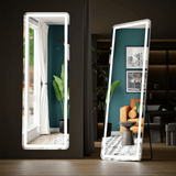 64" Silver Lighted Freestanding And Wall Mounted Framed Full Length Mirror - HomeRoots - Flyclothing LLC