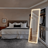 64" Silver Lighted Freestanding And Wall Mounted Framed Full Length Mirror - HomeRoots - Flyclothing LLC