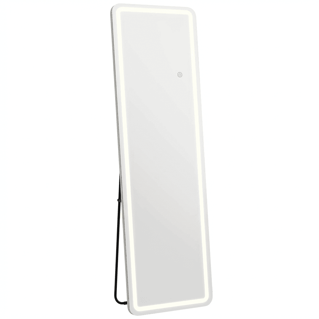 64" Lighted Wall Mount Leaning Or Freestanding Frameless Full Length Mirror - HomeRoots - Flyclothing LLC