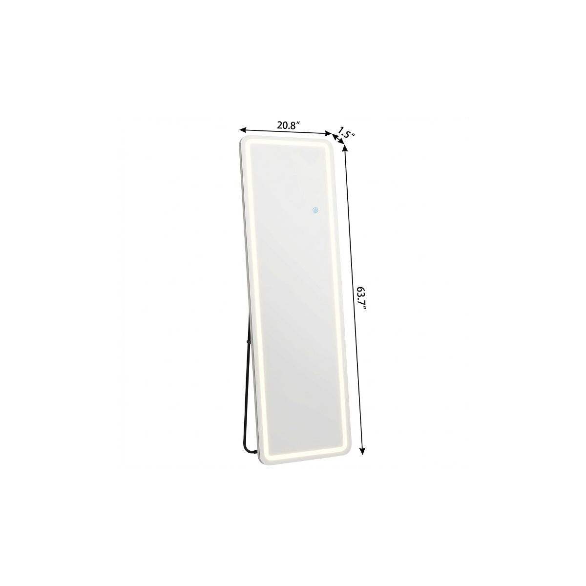 64" Lighted Wall Mount Leaning Or Freestanding Frameless Full Length Mirror - HomeRoots - Flyclothing LLC