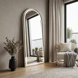 60" Silver Arch Lighted Freestanding And Wall Mounted Framed Full Length Mirror - HomeRoots - Flyclothing LLC
