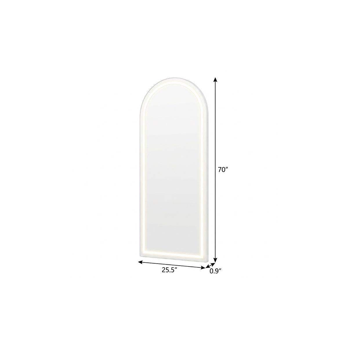 70" Silver Arch Lighted Freestanding And Wall Mounted Framed Full Length Mirror - HomeRoots - Flyclothing LLC