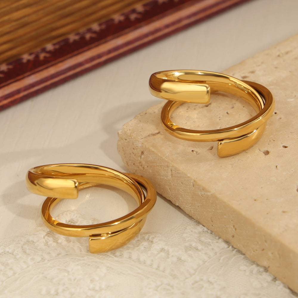 Titanium Steel Layered Wrap Ring - Trendsi - Flyclothing LLC