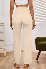 High Waist Wide Leg Pants with Pockets - Trendsi - Flyclothing LLC