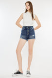 Kancan Raw Hem Button Fly Denim Shorts - Trendsi