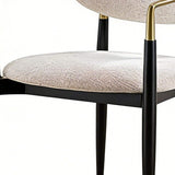 Beige and Black Faux Linen Dining Arm Chair - HomeRoots - Flyclothing LLC